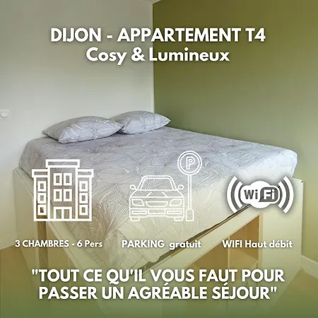 6 Pers - Le Salengro Cosy Et Lumineux Appartement Dijon